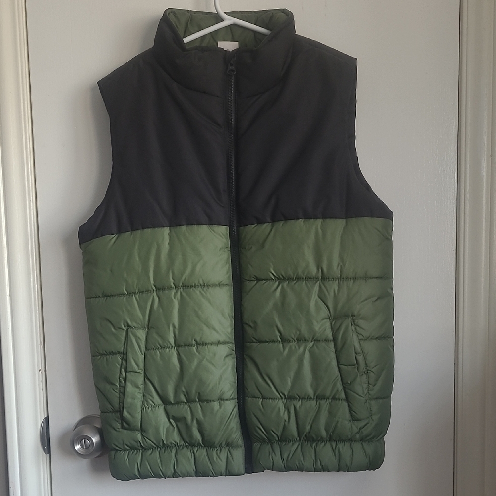 Joe Fresh Two-Tone Puffer Vest - Black and Green